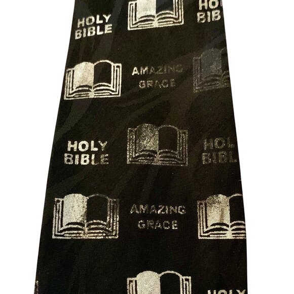Holy Bible Amazing Grace Tie Pocket Square Set Southern Preacher Novelty - Picture 5 of 8